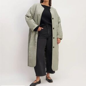 Everlane Renew Quilted Long Liner in sage